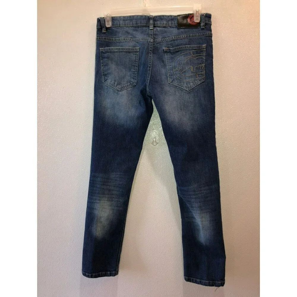 Ecko Unltd Mens Size 32 x 29.5  Medium Wash Faded Pockets Skinny Denim Jeans